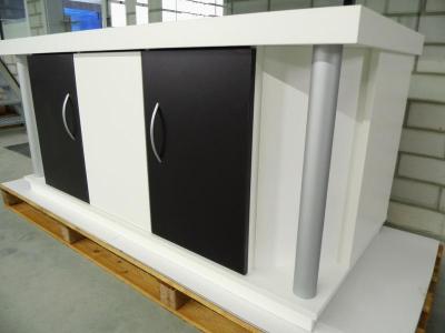 Kombi 160cm mit Säulen im Dekor schwarz / weiß