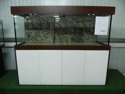 Aquarium 160cm + Innenfilter / Dekor: Wenge - Hochglanz weiß