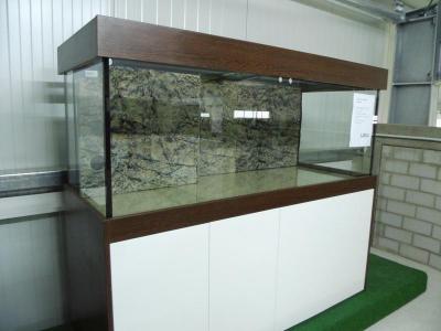 Aquarium 160cm + Innenfilter / Dekor: Wenge - Hochglanz weiß