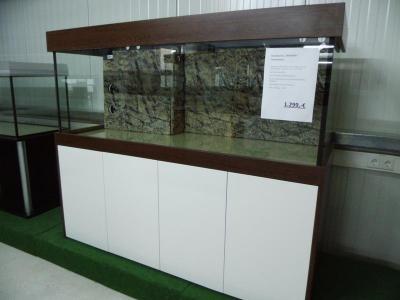 Aquarium 160cm + Innenfilter / Dekor: Wenge - Hochglanz weiß